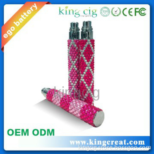 2014 hot sale vaporizer pen ego battery with diamond made in china